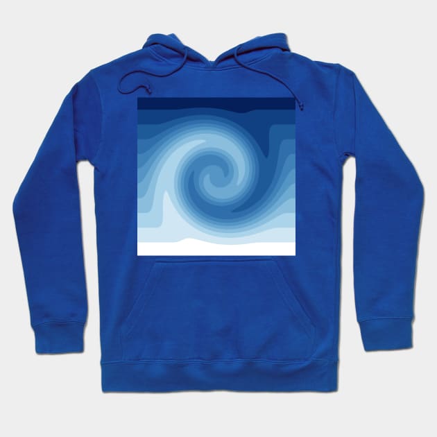 Blue Abstract Wave Swirl Hoodie by Whoopsidoodle